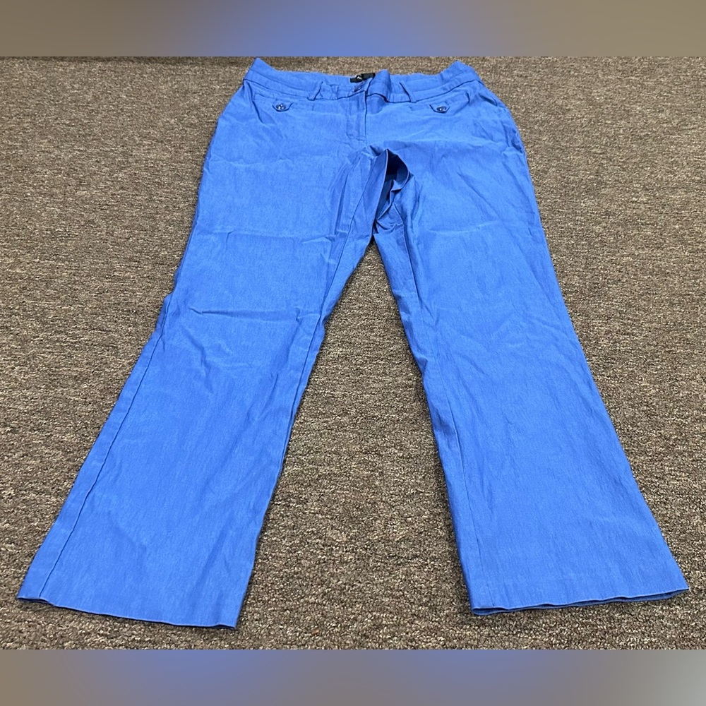 EUC! Ashley Stewart Bright Blue Flare Jeans Sz 14 Women's